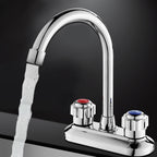 Circular 2-Handle Bathroom Faucet Contemporary Brass Sink Faucet