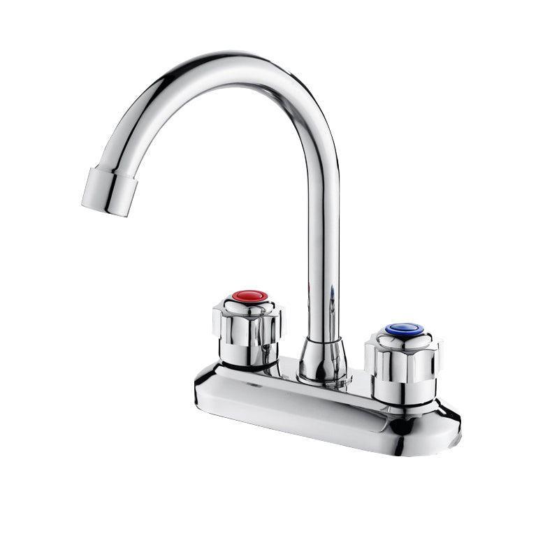 Circular 2-Handle Bathroom Faucet Contemporary Brass Sink Faucet