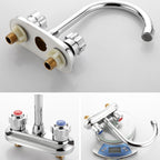 Circular 2-Handle Bathroom Faucet Contemporary Brass Sink Faucet