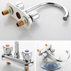 Circular 2-Handle Bathroom Faucet Contemporary Brass Sink Faucet