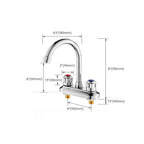 Circular 2-Handle Bathroom Faucet Contemporary Brass Sink Faucet