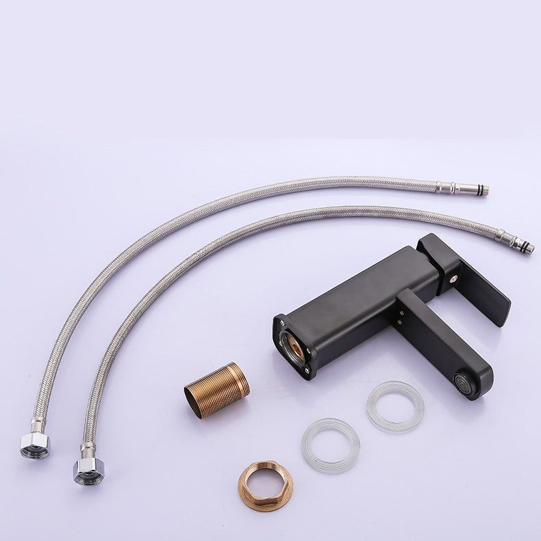 Industrial Bathroom Faucet Stainless Steel Lever Handles with Water Hose Sink Faucet