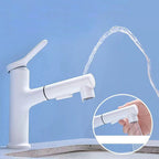 Modern Washbasin Faucet Copper 1-Handle Low Arc Pull-Out Washbasin Faucet for Bathroom