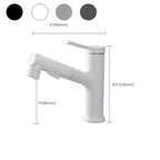 Modern Washbasin Faucet Copper 1-Handle Low Arc Pull-Out Washbasin Faucet for Bathroom