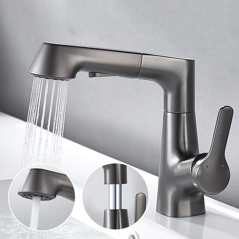 Modern centerset faucet with single lever handle for countertop sink bathroom fixture