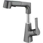 Modern centerset faucet with single lever handle for countertop sink bathroom fixture
