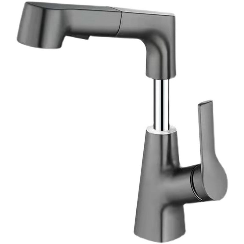 Modern centerset faucet with single lever handle for countertop sink bathroom fixture