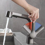 Modern centerset faucet with single lever handle for countertop sink bathroom fixture