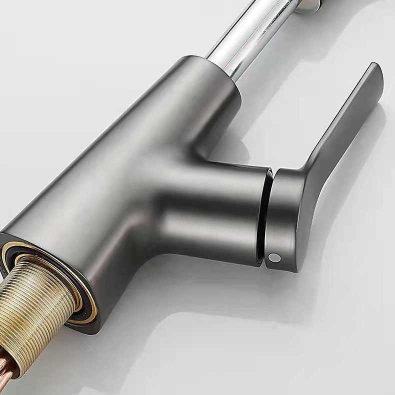 Modern centerset faucet with single lever handle for countertop sink bathroom fixture