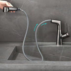 Modern centerset faucet with single lever handle for countertop sink bathroom fixture