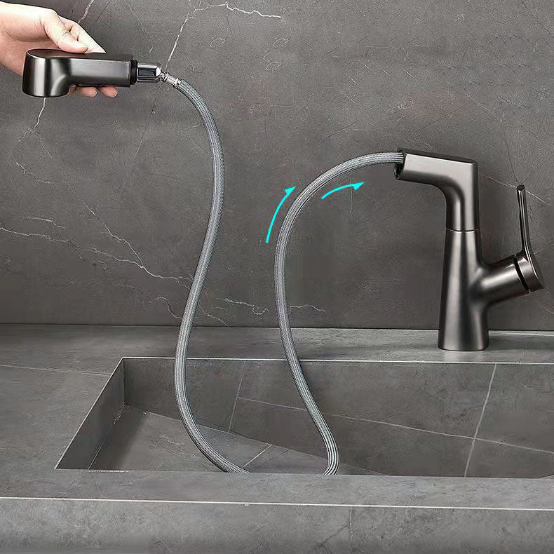 Modern centerset faucet with single lever handle for countertop sink bathroom fixture