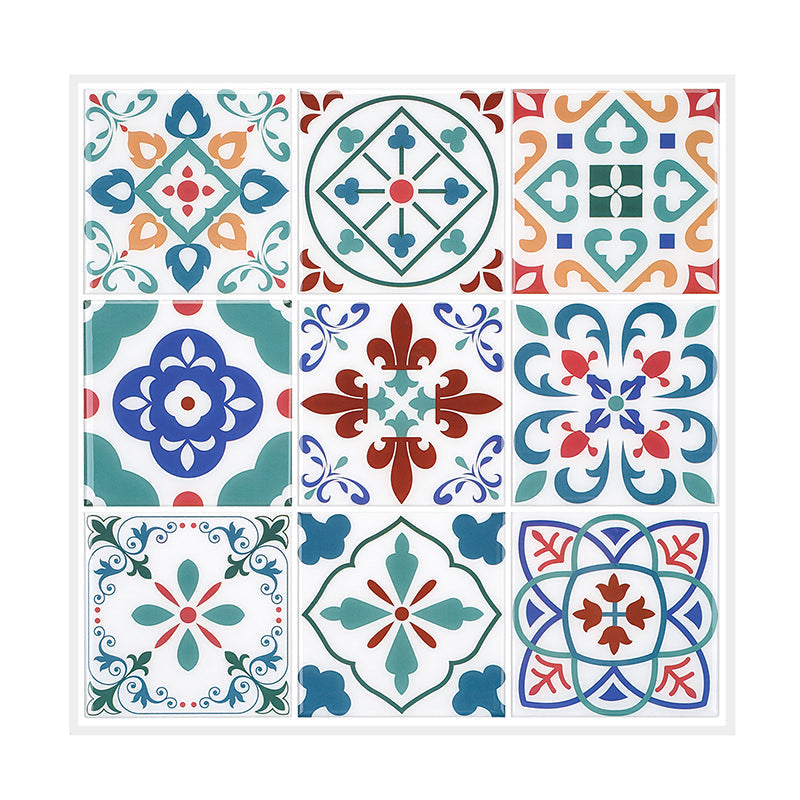 Wall tile paste Wallpaper Floral check pattern Wallpaper tile