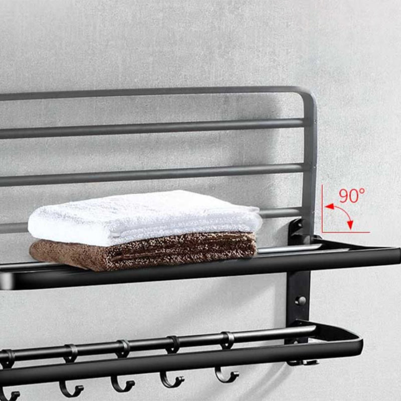 Modern Aluminum Bathroom Hardware Set Black Bathroom Accessory Set