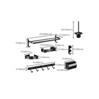 Modern Aluminum Bathroom Hardware Set Black Bathroom Accessories Set