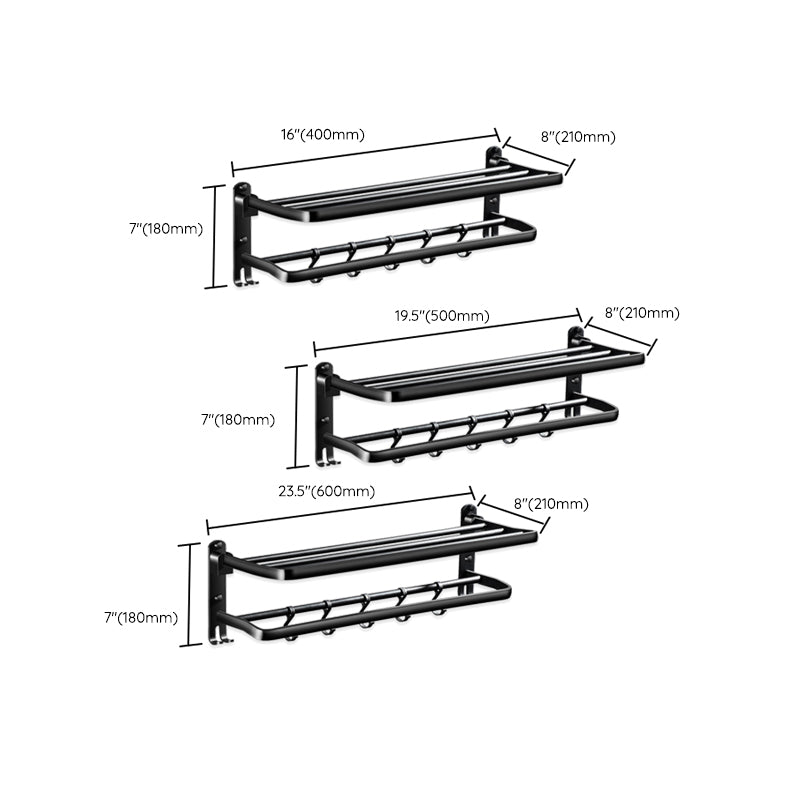 Modern Aluminum Bathroom Hardware Set Black Bathroom Accessory Set