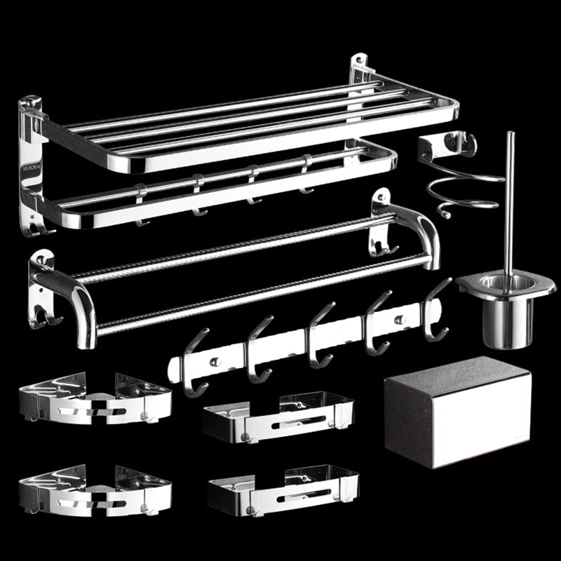 Modern Stainless Steel Bathroom Set Silver Bathroom Accessory Set