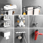 Modern Stainless Steel Bathroom Set Silver Bathroom Accessory Set