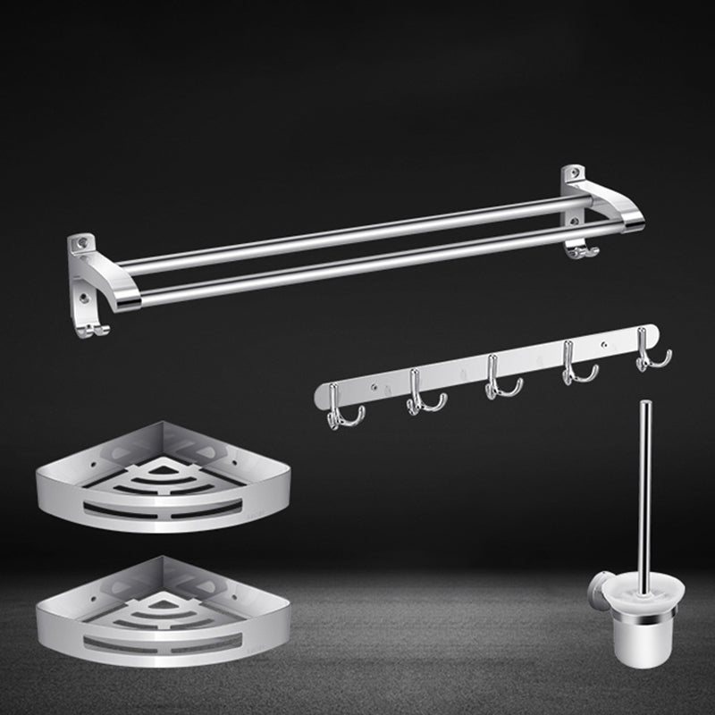 Modern Silver Bathroom Fixtures Set Metal Bathroom Accessories Kit