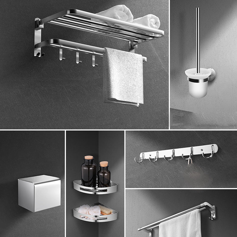 Modern Silver Bathroom Fixtures Set Metal Bathroom Accessories Kit