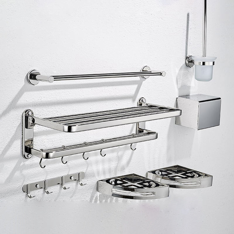 Modern Steel Bathroom Accessory Set Silver Bathroom Accessory Kit