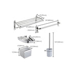 Modern Steel Bathroom Accessory Set Silver Bathroom Accessory Kit