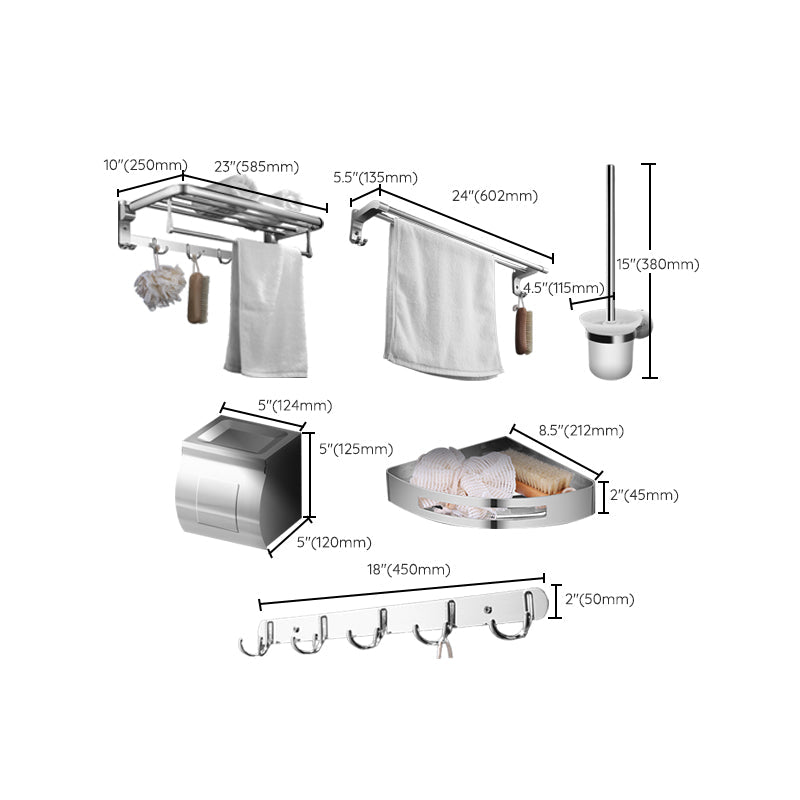 Modern Stainless Steel Bathroom Shelf Paper Holder Bathroom Accessories Set