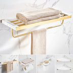 Marble & Brass Bathroom Accessories Set Golden Bathroom Accessories Kit