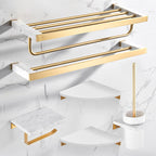 Marble & Brass Bathroom Accessories Set Golden Bathroom Accessories Kit