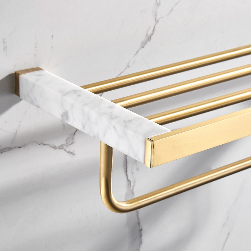 Marble & Brass Bathroom Accessories Set Golden Bathroom Accessories Kit