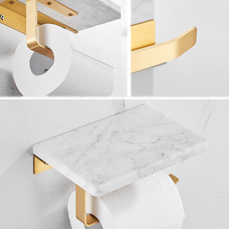 Marble & Brass Bathroom Accessories Set Golden Bathroom Accessories Kit