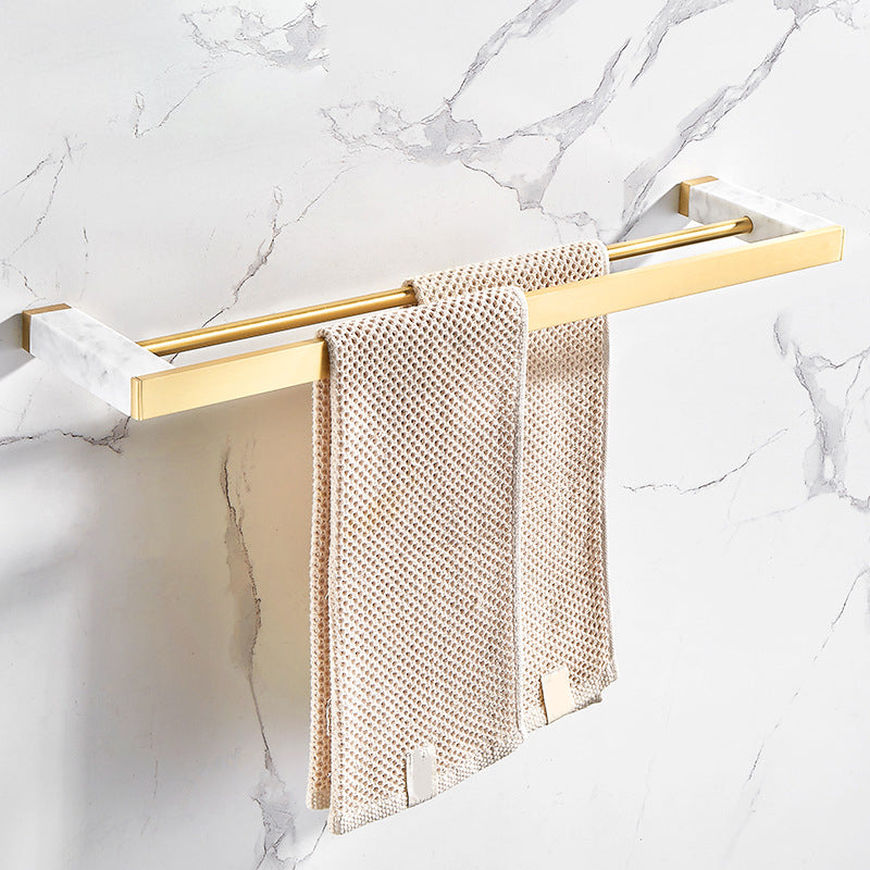 Marble & Brass Bathroom Accessories Set Golden Bathroom Accessories Kit