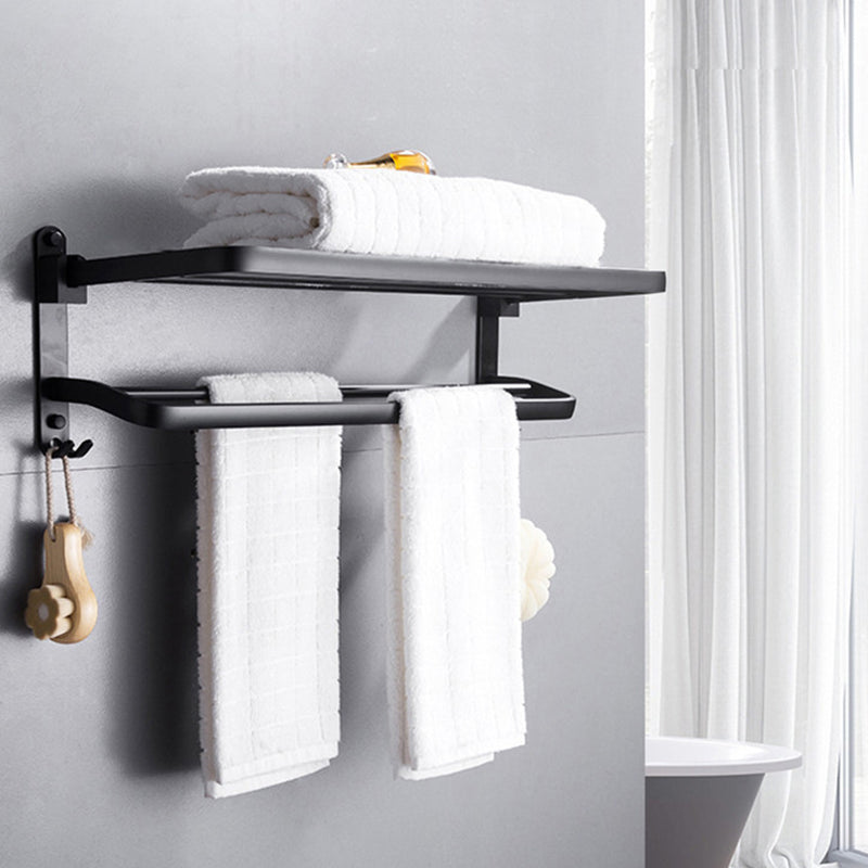Contemporary 8-piece Bathroom Accessory Set Matte Black Bathroom Shelf/Paper Holder/Towel Hook