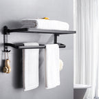 Contemporary 8-piece Bathroom Accessory Set Matte Black Bathroom Shelf/Paper Holder/Towel Hook