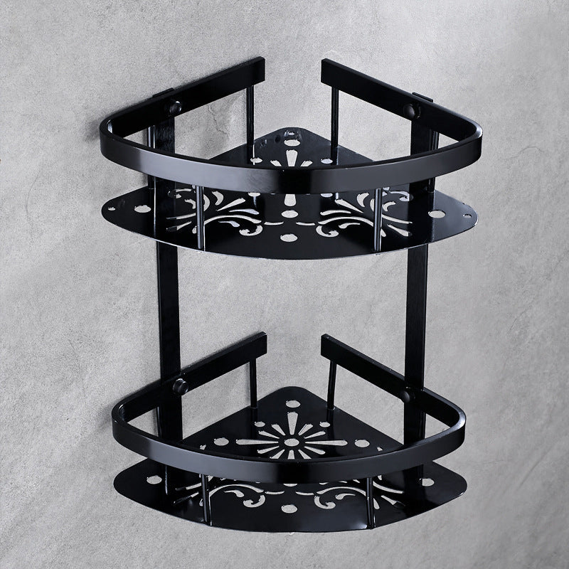 Contemporary 8-piece Bathroom Accessory Set Matte Black Bathroom Shelf/Paper Holder/Towel Hook