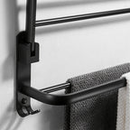 Contemporary 8-piece Bathroom Accessory Set Matte Black Bathroom Shelf/Paper Holder/Towel Hook