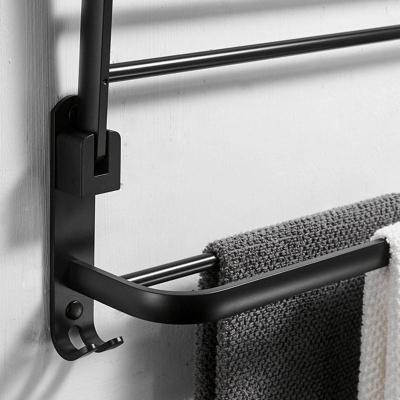 Contemporary 8-piece Bathroom Accessory Set Matte Black Bathroom Shelf/Paper Holder/Towel Hook