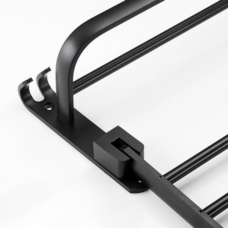 Contemporary 8-piece Bathroom Accessory Set Matte Black Bathroom Shelf/Paper Holder/Towel Hook