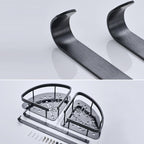 Contemporary 8-piece Bathroom Accessory Set Matte Black Bathroom Shelf/Paper Holder/Towel Hook