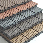 Wire brushed wooden floor tiles Click-Lock engineered wood for patio garden