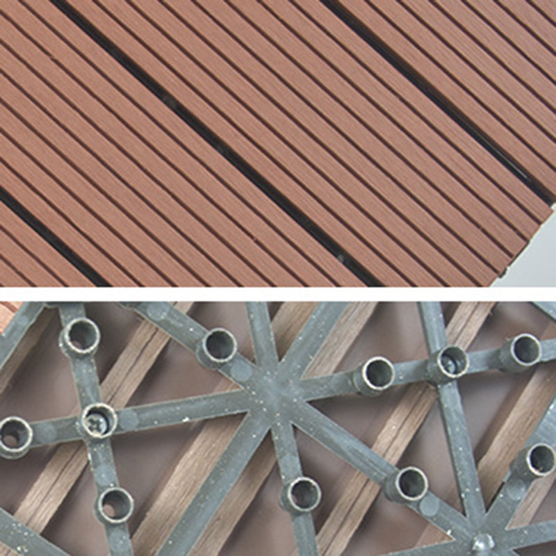 Wire brushed wooden floor tiles Click-Lock engineered wood for patio garden