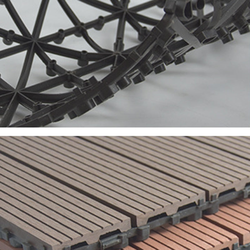 Wire brushed wooden floor tiles Click-Lock engineered wood for patio garden