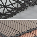 Wire brushed wooden floor tiles Click-Lock engineered wood for patio garden