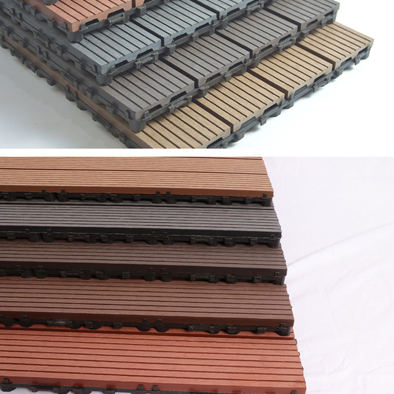 Wire brushed wooden floor tiles Click-Lock engineered wood for patio garden