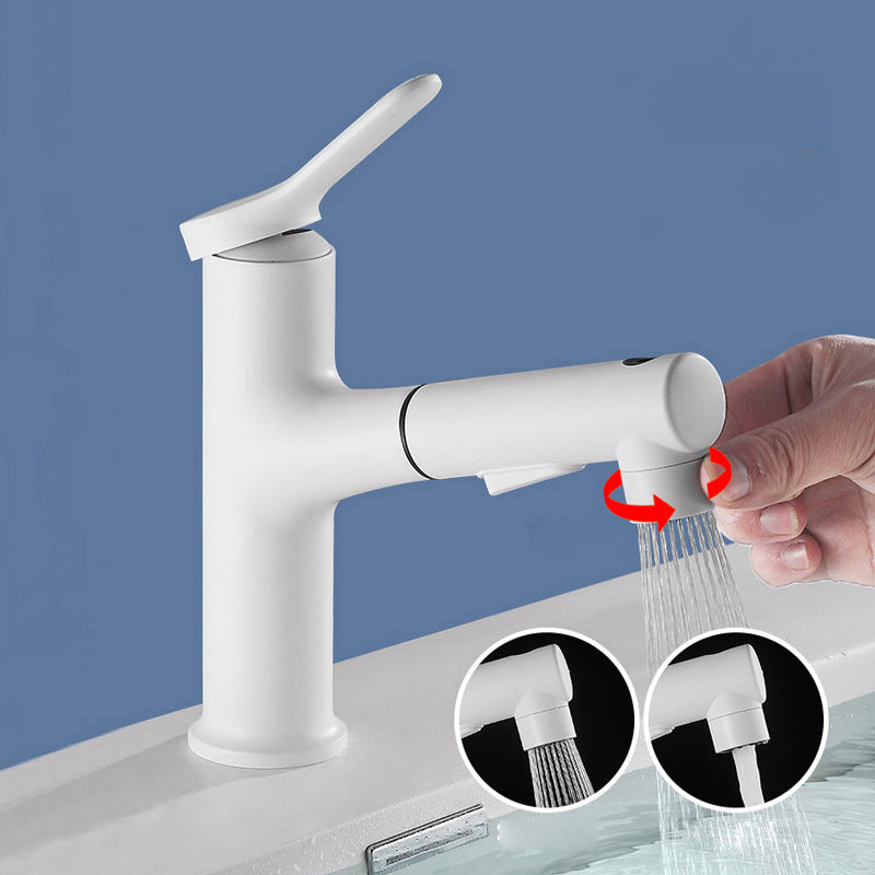 Contemporary Vessel Faucet Copper Single Handle Low Arc Pull Down Vessel Faucet for Home