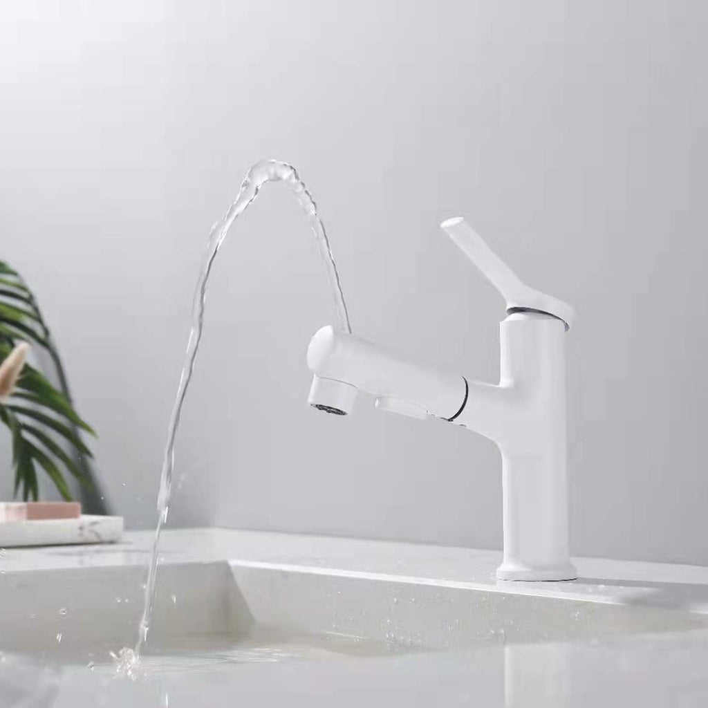 Contemporary Vessel Faucet Copper Single Handle Low Arc Pull Down Vessel Faucet for Home