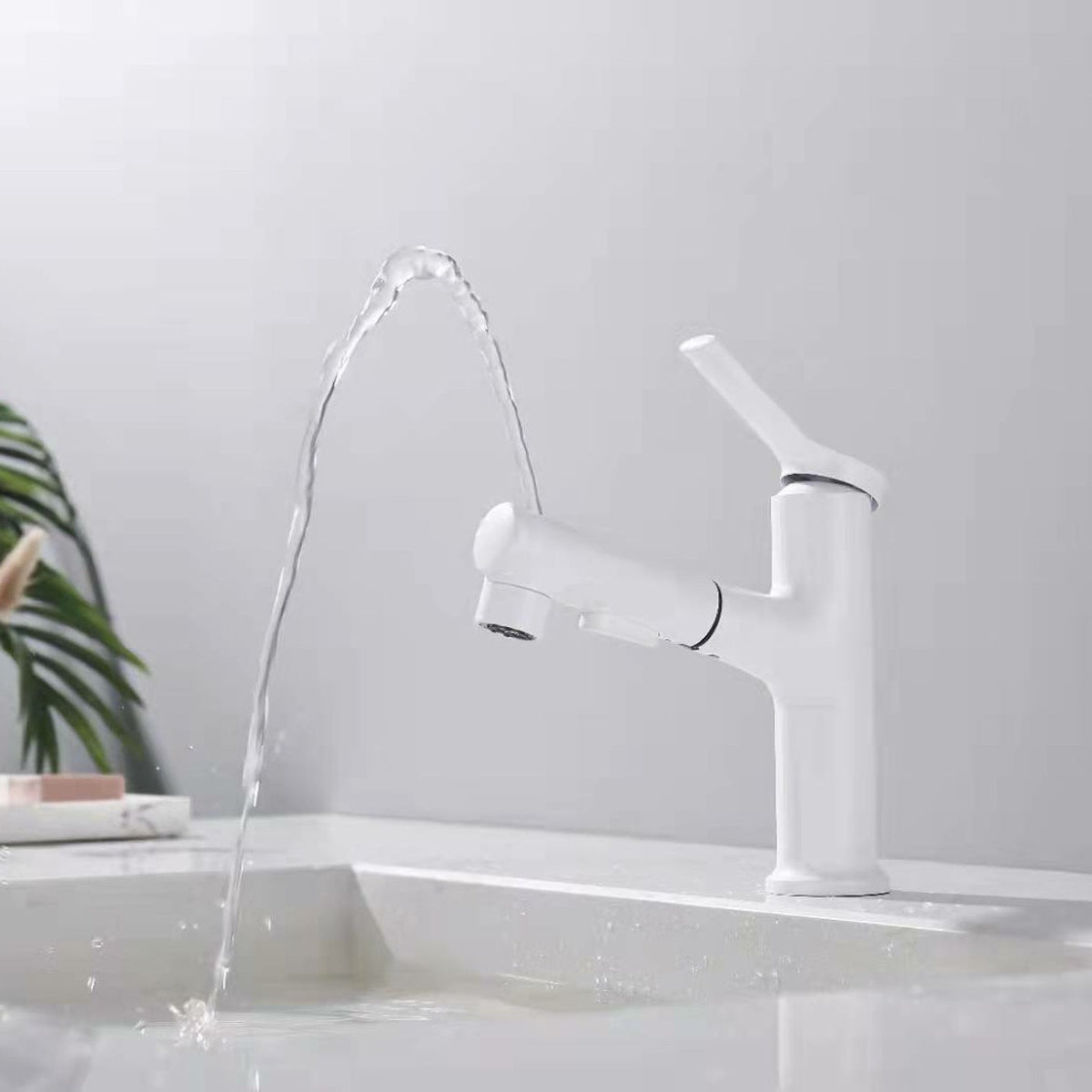 Contemporary Vessel Faucet Copper Single Handle Low Arc Pull Down Vessel Faucet for Home