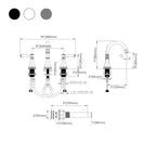 Modern Sink Faucet Widespread Faucet with 2 Handles and 3 Holes