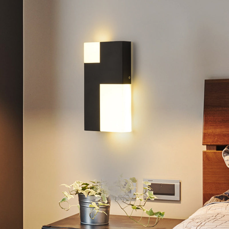 White/Black Rectangular Wall Light Minimalist LED Acrylic Wall-mounted Lamp for Nightstand