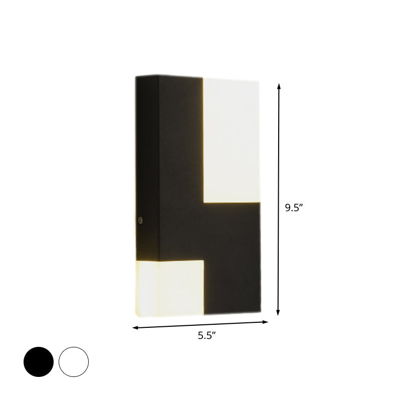 White/Black Rectangular Wall Light Minimalist LED Acrylic Wall-mounted Lamp for Nightstand