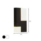 White/Black Rectangular Wall Light Minimalist LED Acrylic Wall-mounted Lamp for Nightstand